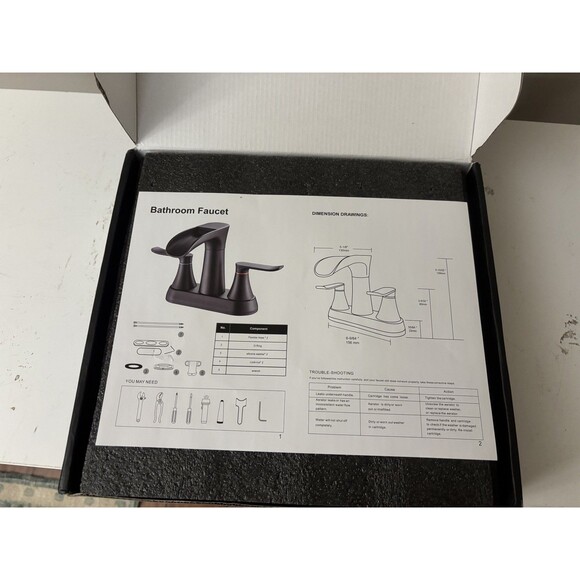 Yundoom Brushed Gold Waterfall Bathroom Faucet Swivel Spout Pop Up Drain BF4-04 - Picture 12 of 16